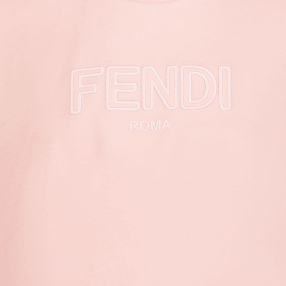 Fendi Kids Unisex T-shirt in Light Pink