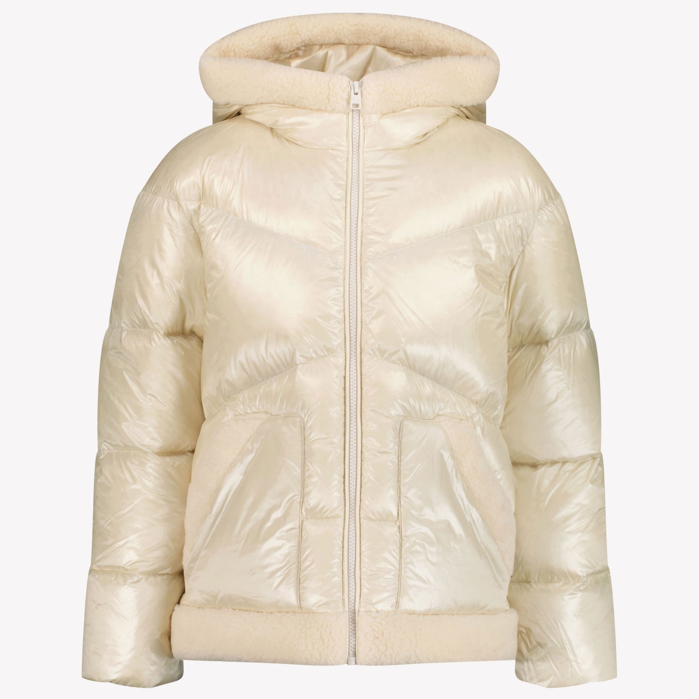 Woolrich Curly Gloss Girls Winter Jacket OffWhite