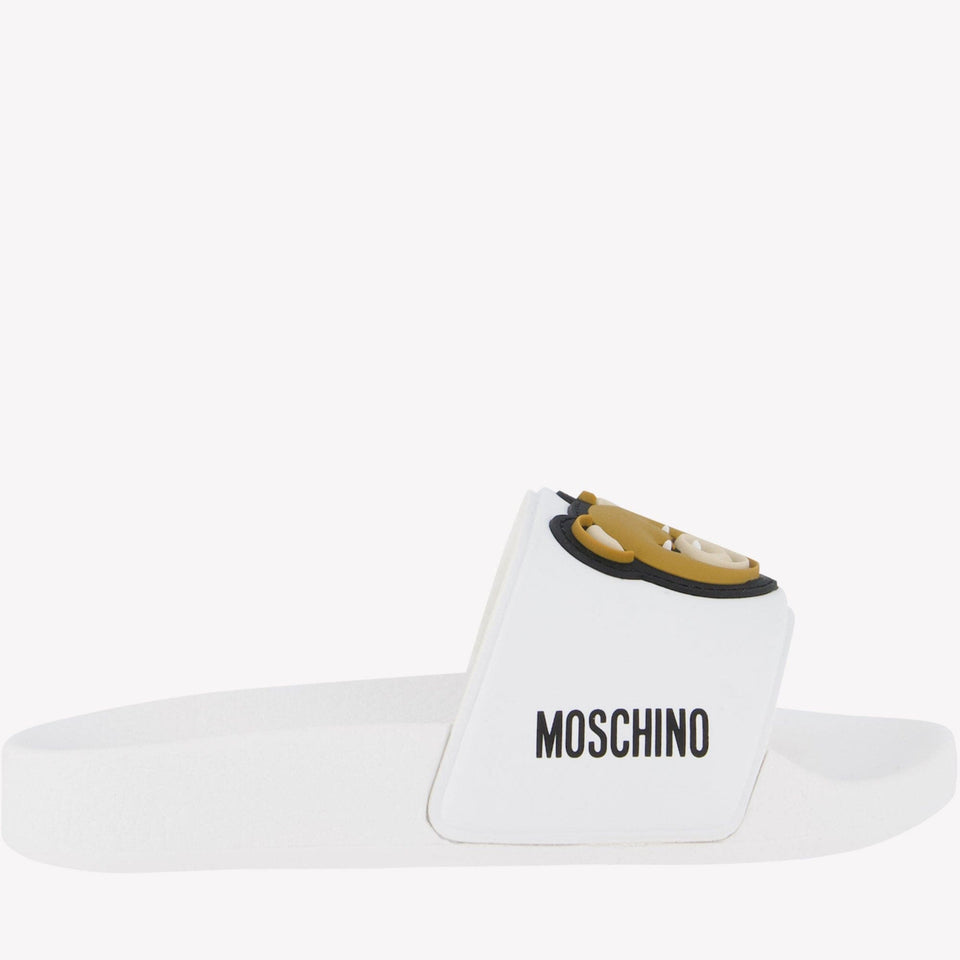 Moschino Kinder Unisex Slippers Wit 25