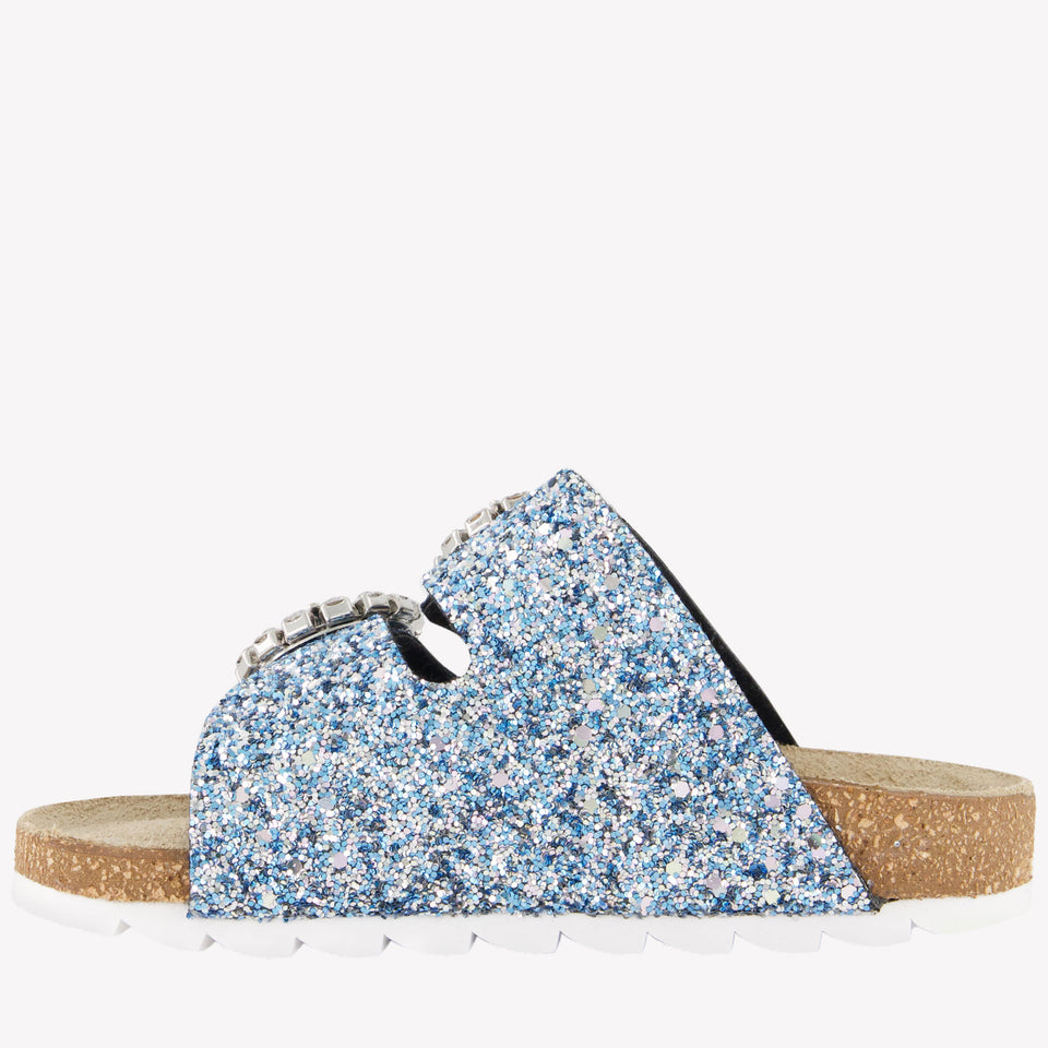 MonnaLisa Meisjes Slippers In Licht Blauw